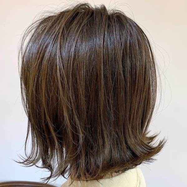 外ハネワンレンボブ ネイビーグレージュ