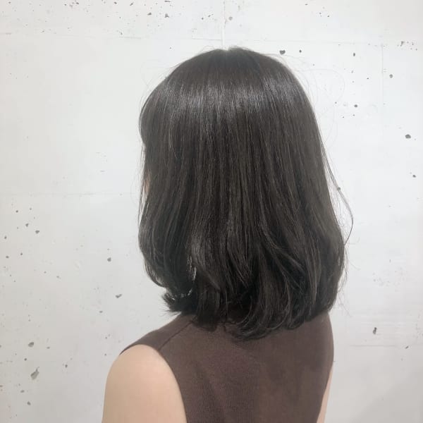 ロブヘア×グレージュ