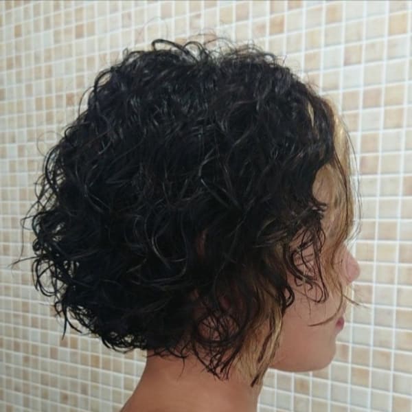 グラデーションボブ×スパイラルパーマ