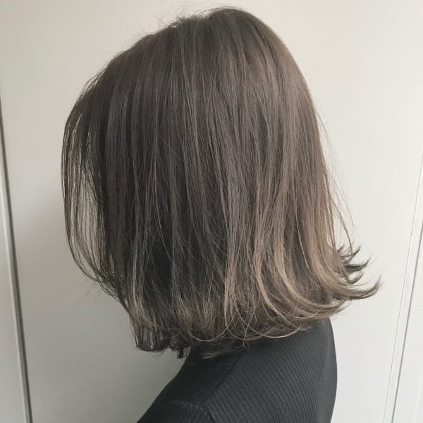 【中鉢】切りっぱなしボブ グレージュ
