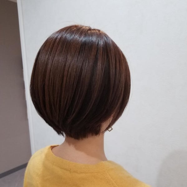 アゴラインの、軽やか丸みボブ