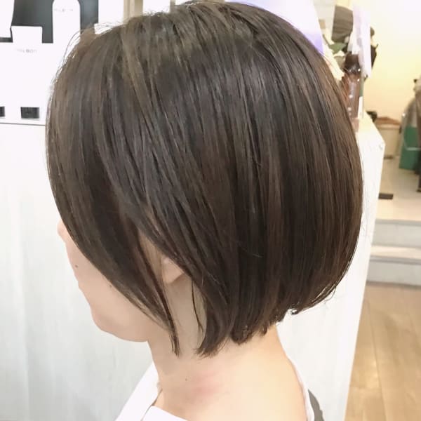 前下がりボブ☆白髪染めでアッシュに