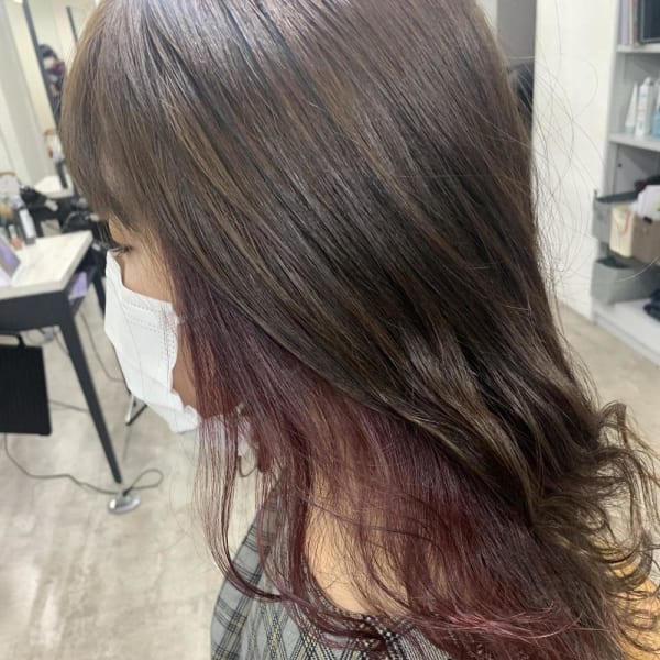 インナーカラーピンクバイオレット