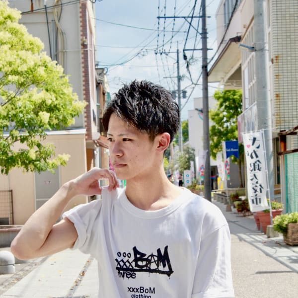 クラッシュアップバング|Men's Hair SPICE 鍋島