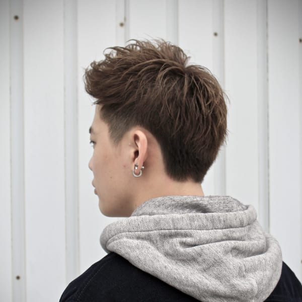 ジェットモヒカン風ショート|Men's Hair SPICE 夢咲店