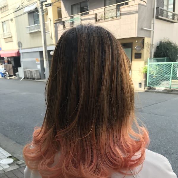 カシスオレンジのグラデーションカラー|くせ毛に特化した髪質改善サロン　SORA