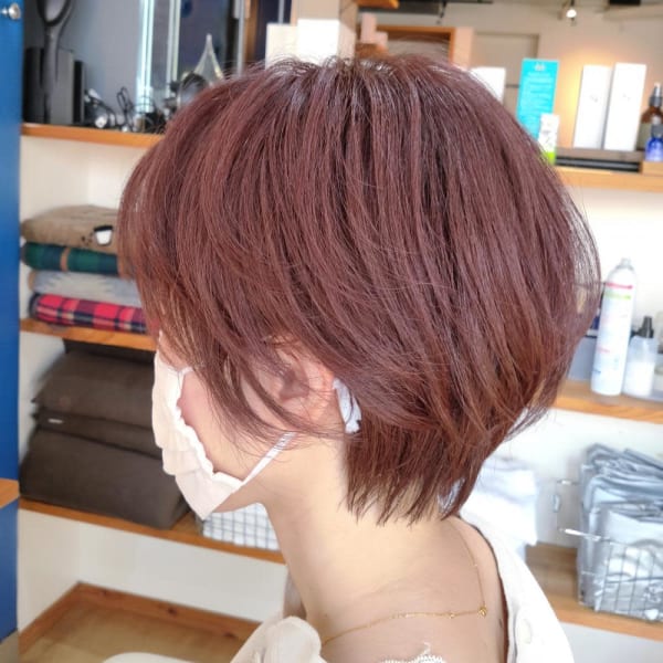 『PRESENCEBRAINS』ピンクベージュ×ショートボブ