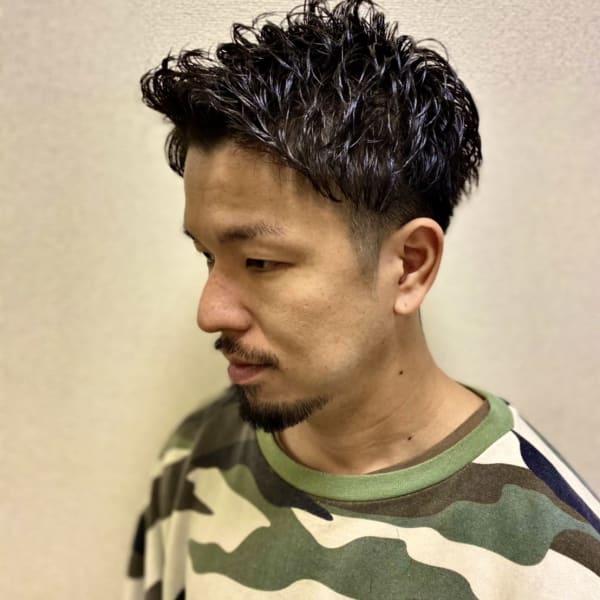 ツーブロ前上げパーマ
