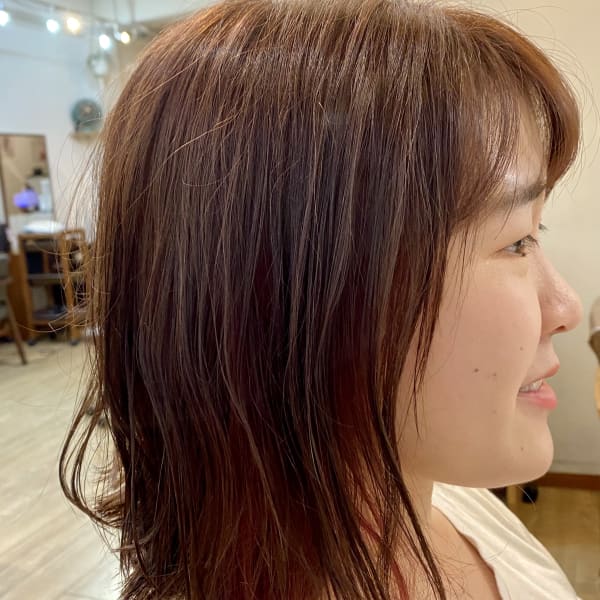 切りっぱなしボブ×インナーカラー
