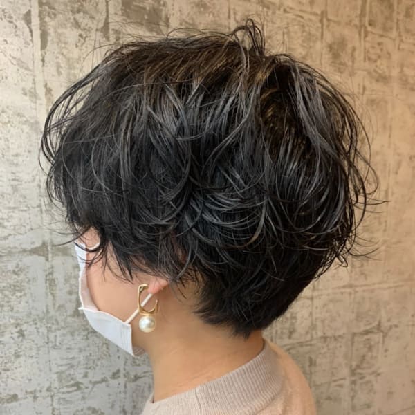 オススメ順 代 パーマ 黒髪 ショートの髪型 ヘアスタイル 楽天ビューティ