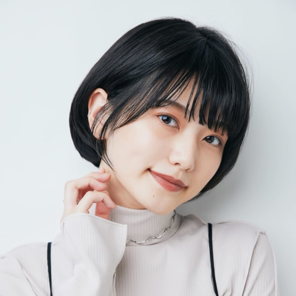 大人かわいい小顔ひし形ショートボブ イルミナカラー池袋
