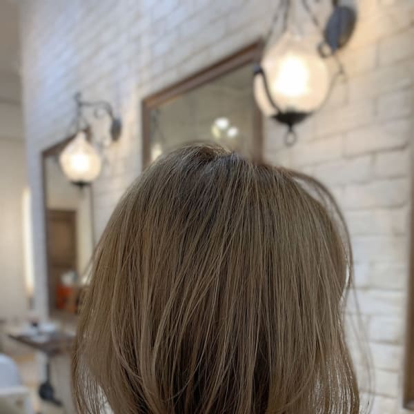 ミディアムウルフ×ピンクグラデーション