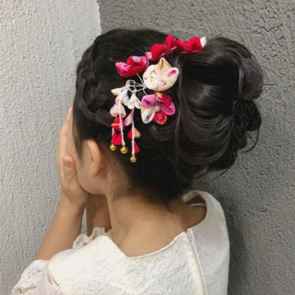 【松戸BULL】七五三着物☆編み込みアップ