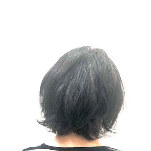 無造作パーマ/小顔/デジタルパーマ/40代/ショートボブ