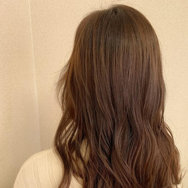 大人髪アプリコットカラー