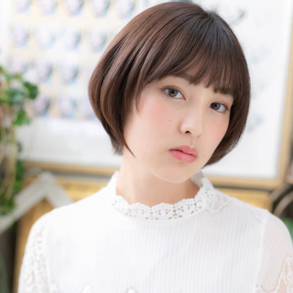 オススメ順 ストレートパーマ アッシュ ブラウン ベリーショートの髪型 ヘアスタイル 楽天ビューティ