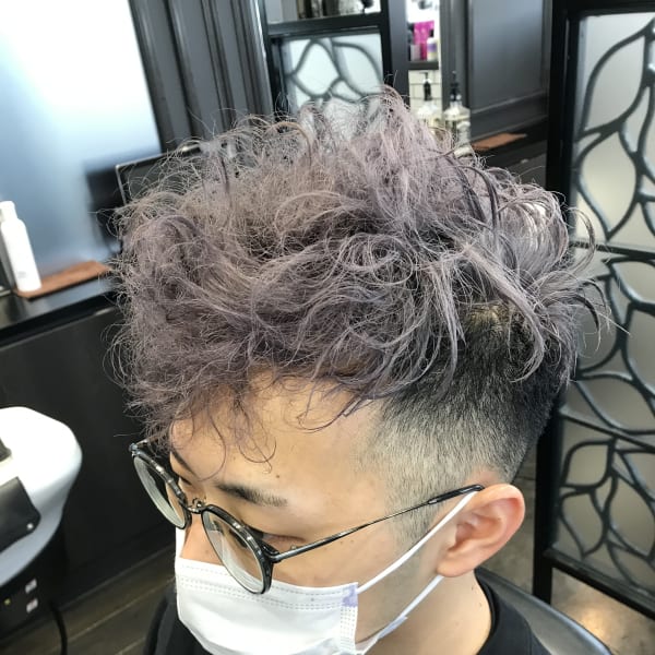 Wカラー+フェードカット