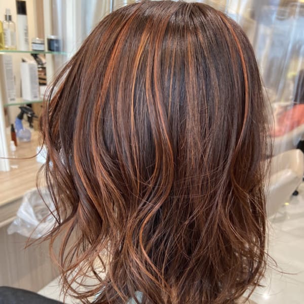 ハイライトでお洒落オレンジに!【Ash元住吉店ヘアスタイル】
