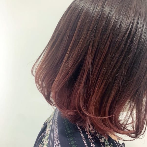 ボブ×ピンクグラデーション