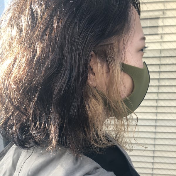 くりくりパーマ×インナーカラー