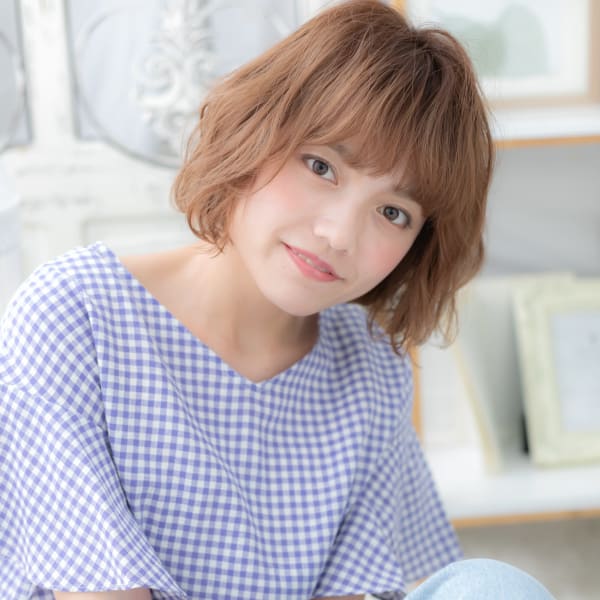 ゆるふわ質感☆大人かわいいくせ毛風小顔ボブ ミニボブ