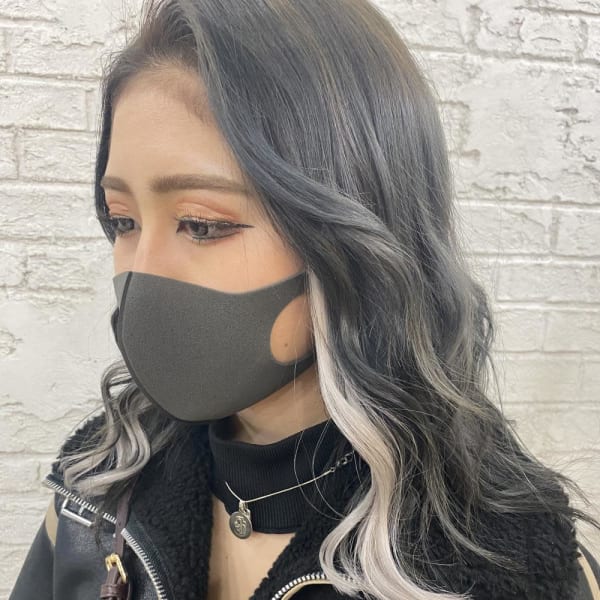 シルバーアッシュエクステインナーカラー20代7043