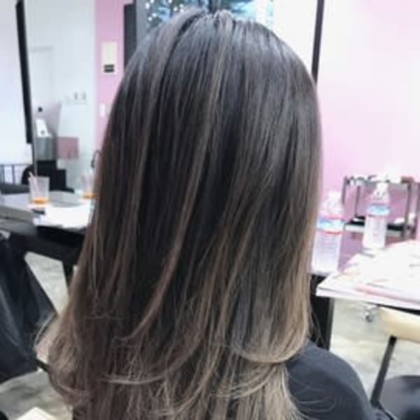 ナチュラル/バレイヤージュ/グレージュ/ベージュ/レイヤー