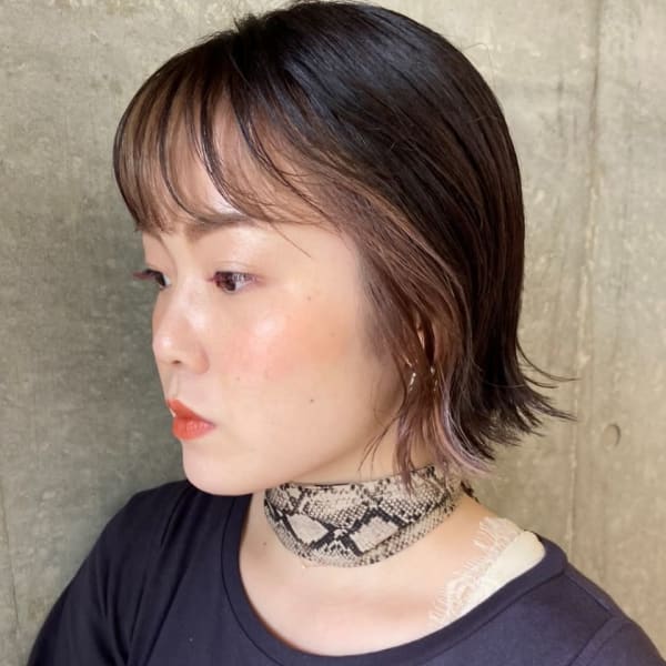 顔まわりインナー、バングカラー