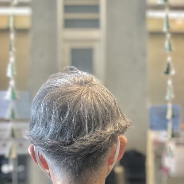 おしゃれグレイヘア☆ショートボブ