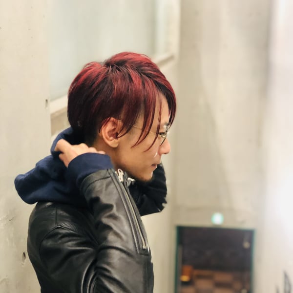 カラー2ブロック×前髪長め