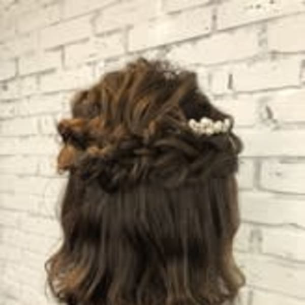 ハーフアップボブアレンジ