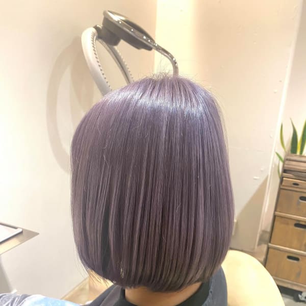 ラベンダー×インナー（シルバー）×コンパクトボブ　が可愛い♪