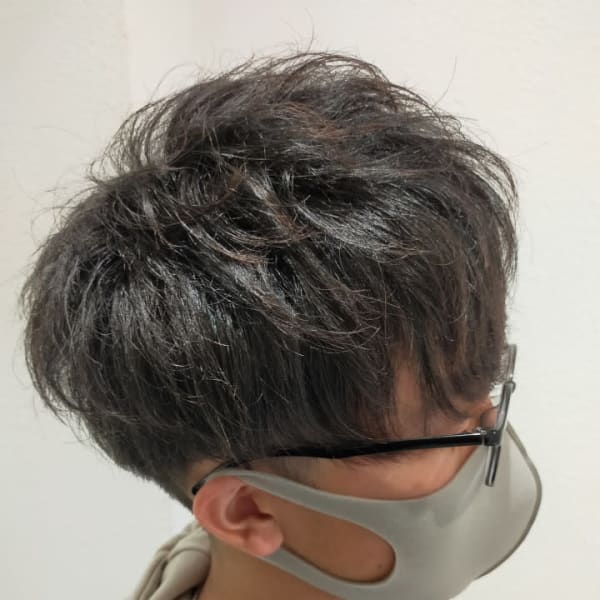 マスク×メガネマッシュスタイル