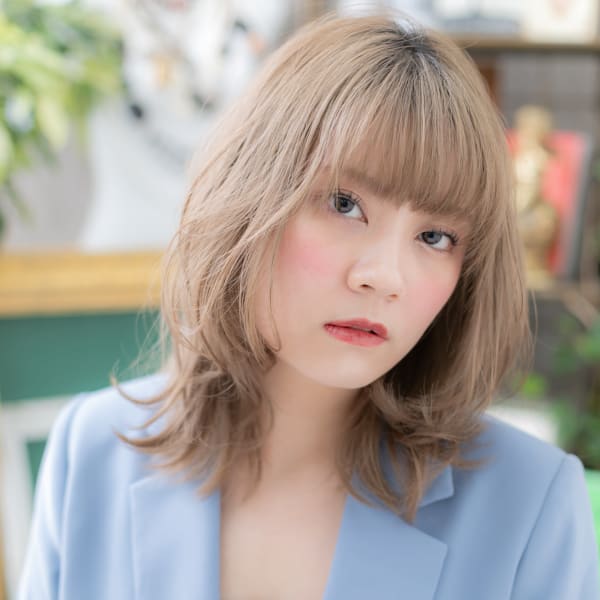 くせ毛風カール外国人風スモーキーカラー　アンニュイ