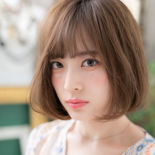 耳かけ◎ココアブラウンワンカール大人ボブ ミニボブ