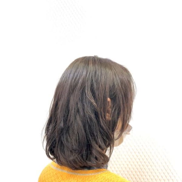 40代50代60代/無造作パーマ/ダークブラウン/ミディアム
