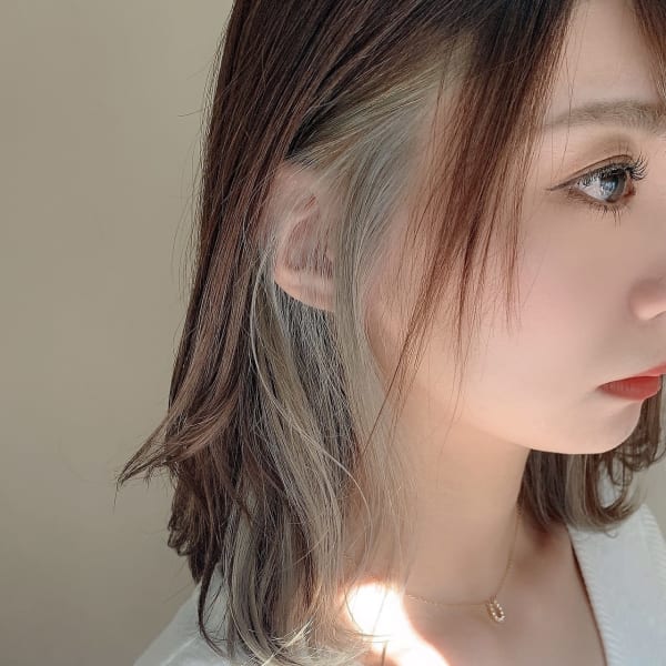 大人可愛いインナーカラー/イヤリングカラー+髪質改善ケア