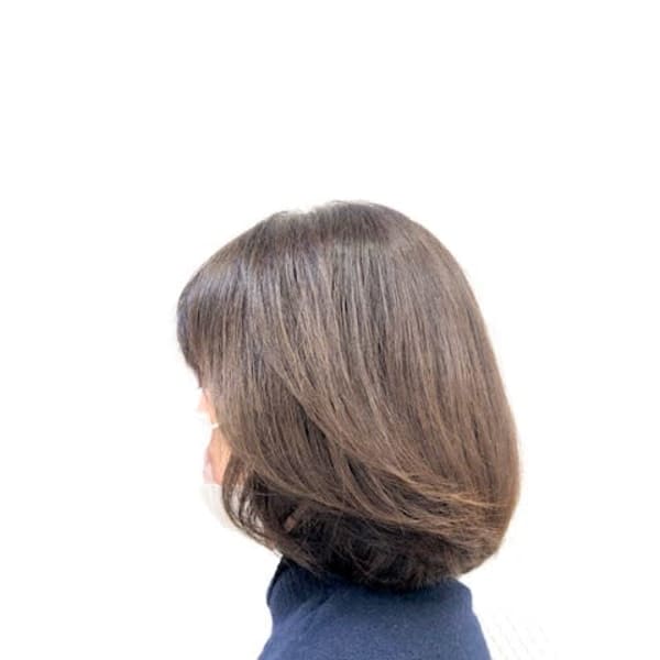 ココアベージュ/艶カラー/レイヤーボブ/40代50代60代/