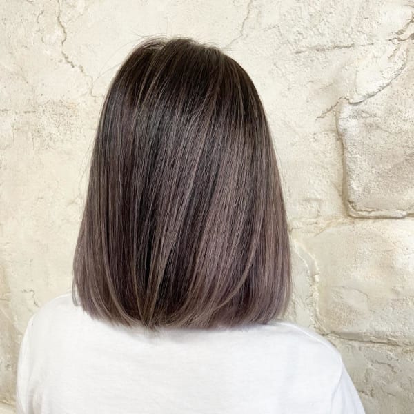 ラベンダー系バレイヤージュカラー