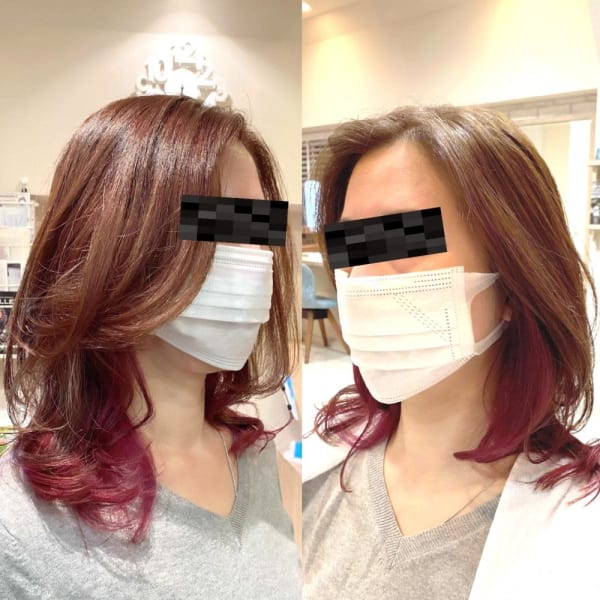 【Ayung銀座】インナーカラー×ベリーピンク