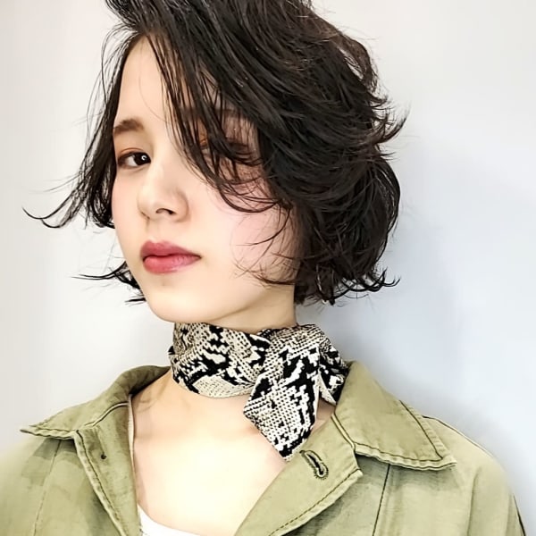 大人ミディ×パーマ