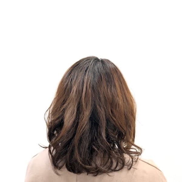 大人ミディアムボブ/無造作/デジタルパーマ/ベージュカラー/