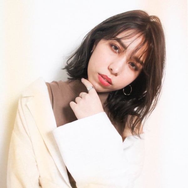 ゆるパーマミディアムパーマ切りっぱなしボブ