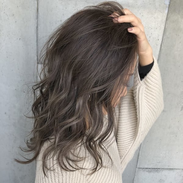 Rumor×【暗髪】３Dハイライトカラー【透明感ラベージュ】