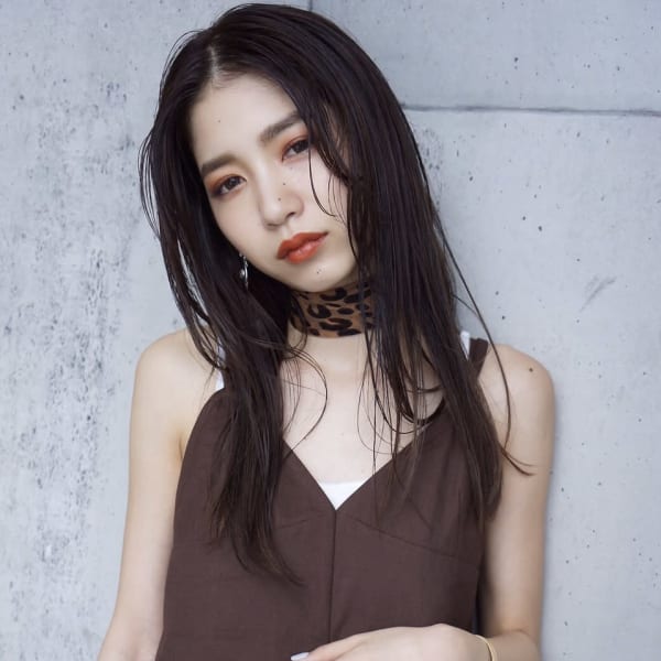 Rumor×セミウェットストレート【ダークパープルブラウン】