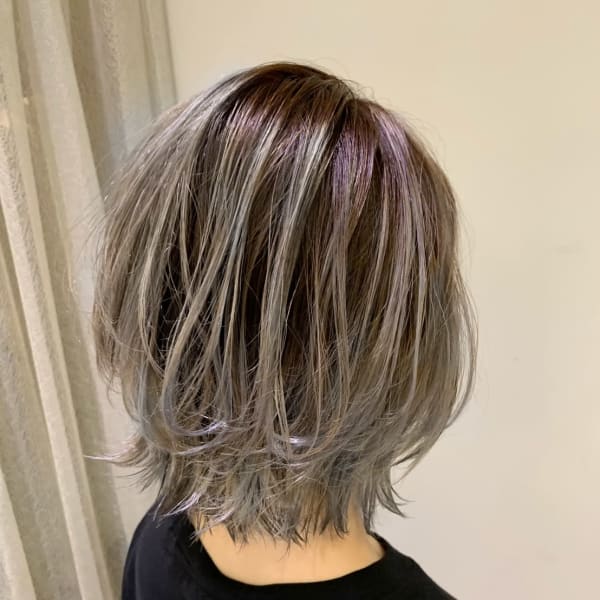 大人かわいいバレイヤージュボブ☆