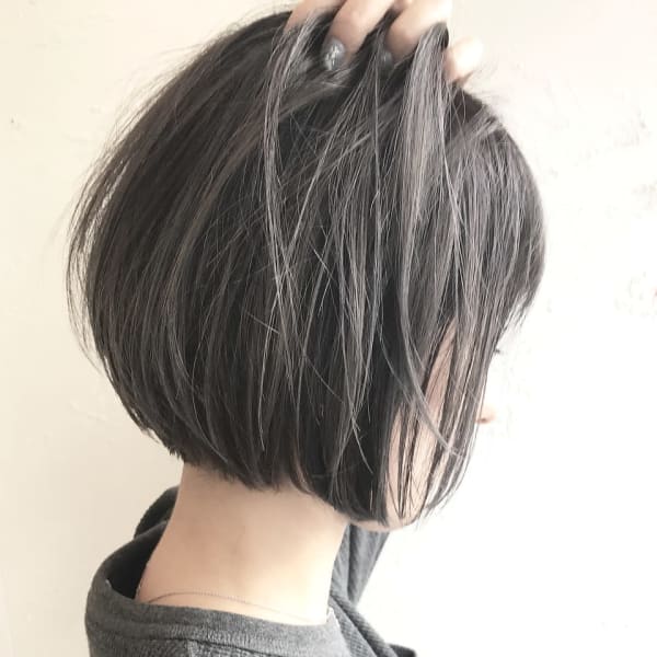 Rumor×「パールグレージュ」ハイライトカラー切りっぱなし