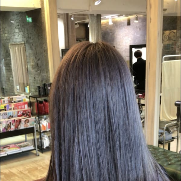 ラベンダーグレージュ×裾カラー