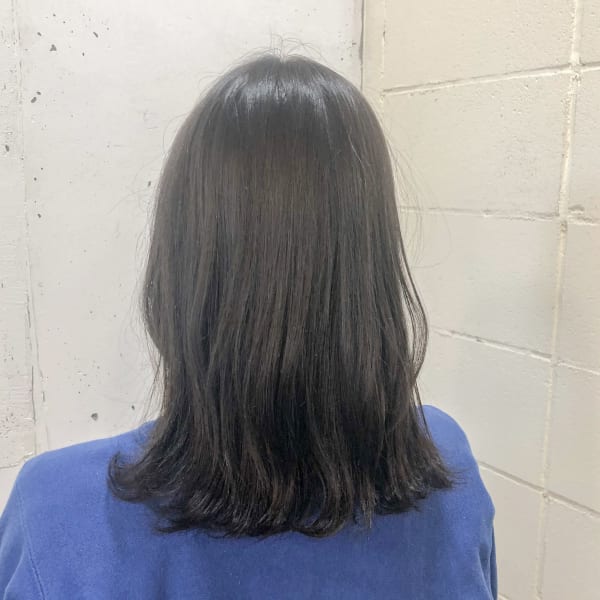 切りっぱなしロブ×アッシュグレージュ