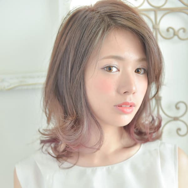 【自由ヶ丘SENSE】インナーカラーピンク×外ハネボブ|SENSE beauty salon